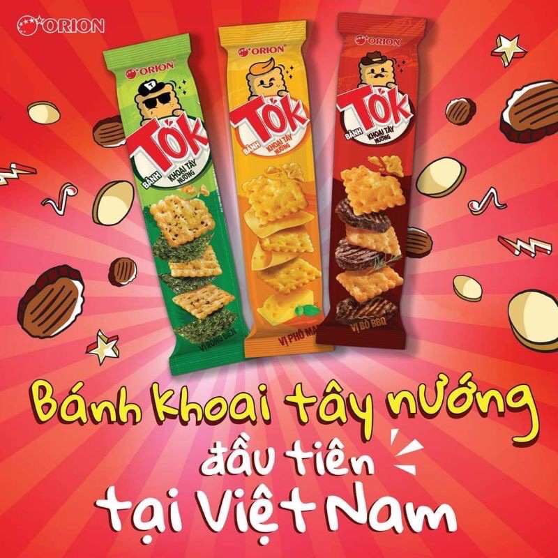 Bánh Tok Orion đủ 3 vị Phô mai/ BBQ/ Rong biển