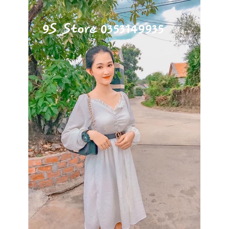 VÁY TIỂU THƯ TRẮNG VIỀN REN TAY BỒNG CÁCH ĐIỆU | BigBuy360 - bigbuy360.vn