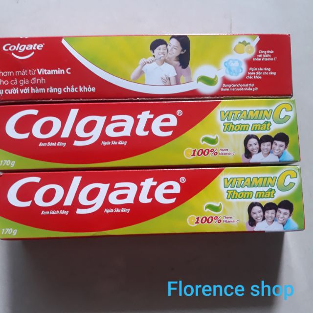 3 TUÝP KEM ĐÁNH RĂNG COLGATE VITAMIN C 170G