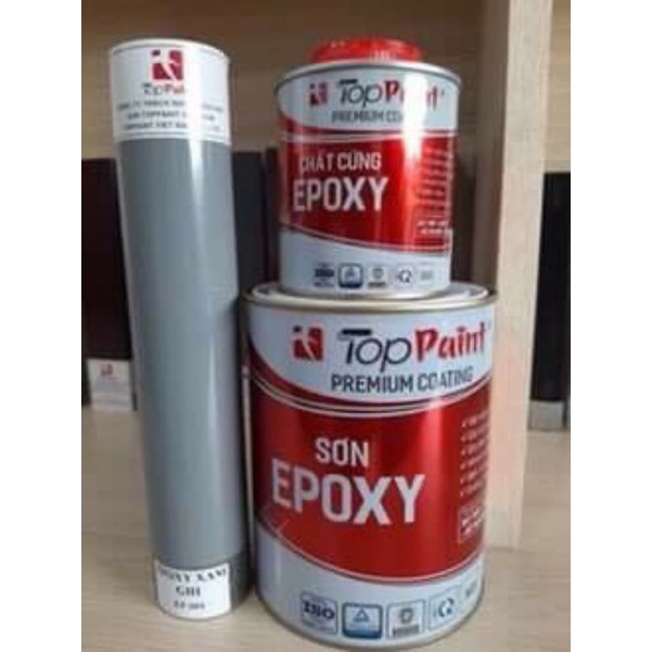 EPOXY TOPPAINT bộ 1kg - Màu xám ghi