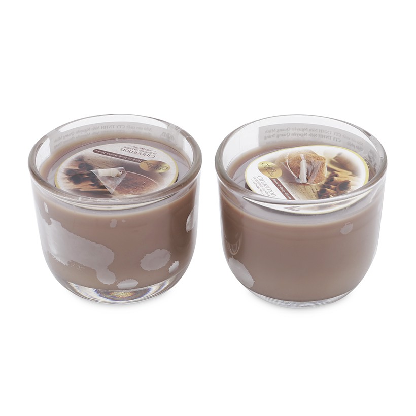 Combo 8 ly nến thơm D6H5 Miss Candle FtraMart MIC0605 5.5 x 5 cm (Nâu đậm, hương quế)