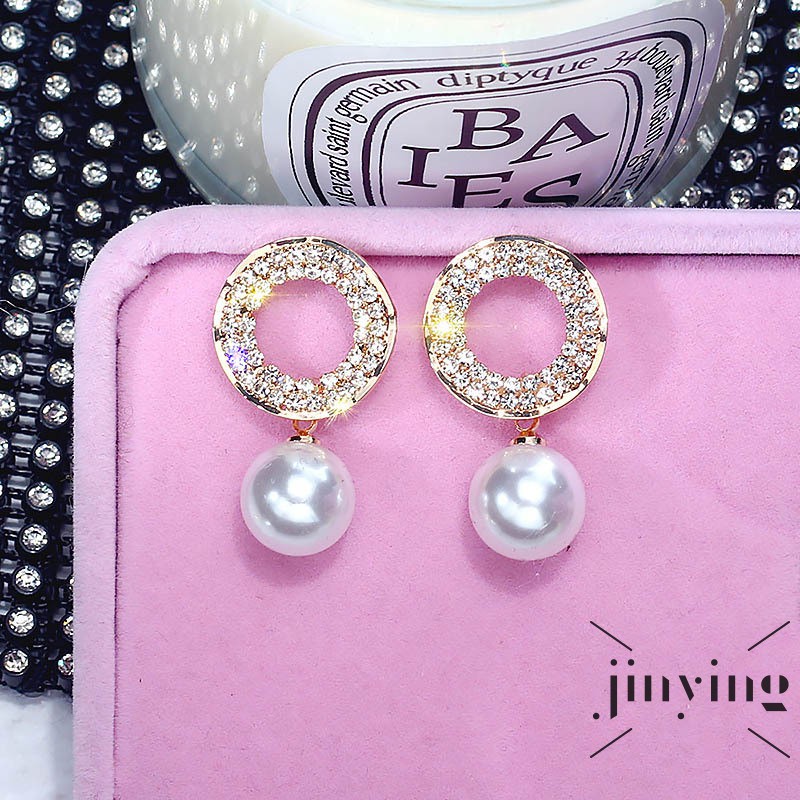 GETNOIVAS Khuyên tai chuỗi hạt ngọc trai nhân tạo phong cách Hàn Quốc