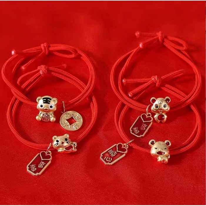 Cột tóc kiêm vòng tay charm đẹp may mắn năm mới hình Hổ Vàng quà tặng cao cấp cho nữ | BigBuy360 - bigbuy360.vn