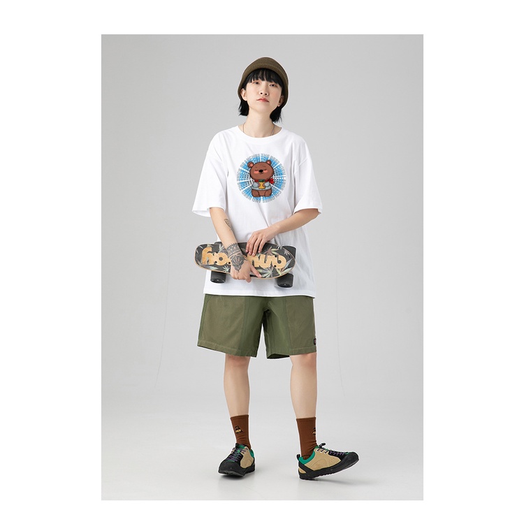 Áo GẤU CUTE chữ dáng rộng tay lỡ unisex (Đen, Trắng, Vàng bò, Đỏ cam, Xanh mint)