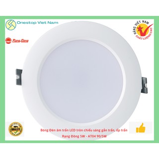 Bóng Đèn âm trần LED tròn chiếu sáng gắn trần, ốp trần Rạng Đông 5W - AT04 90/5W