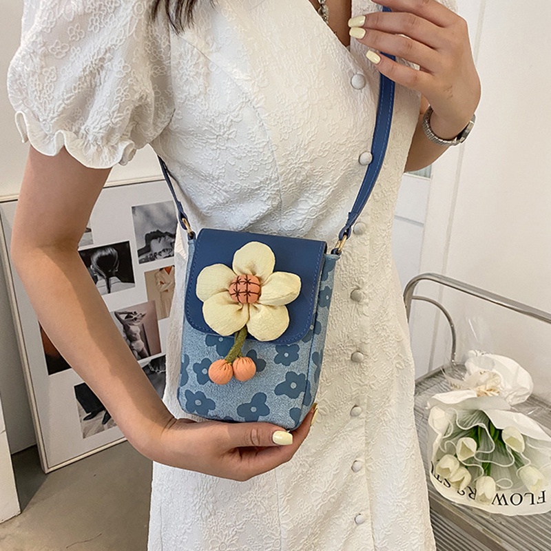 IELGY Túi Đeo Chéo Hình Hoa Dễ Thương Phong Cách Hàn Quốc Cho Nữ