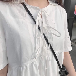 Váy babydoll trắng tiểu thư
