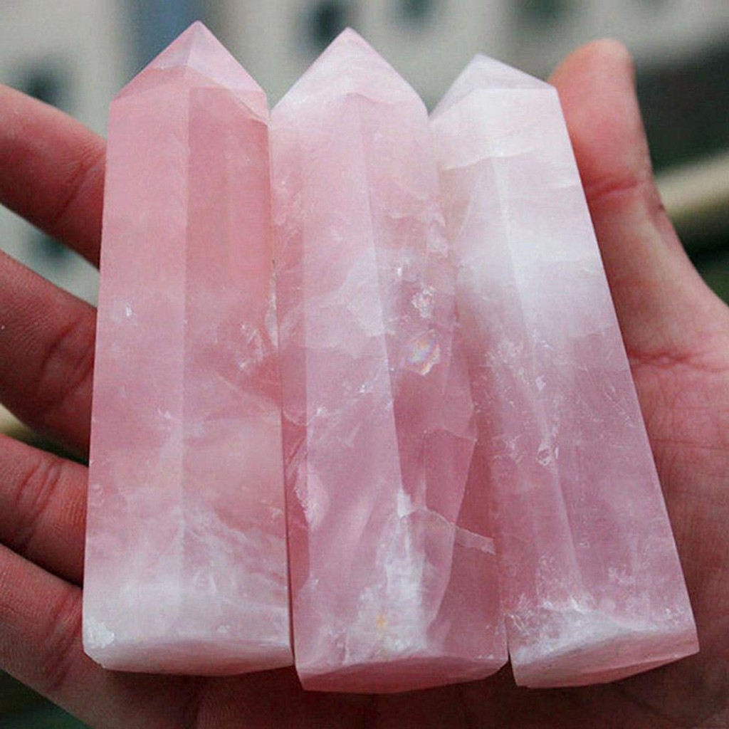 Đá Thanh Tẩy Hình Trụ Hồng (Rose Quartz)