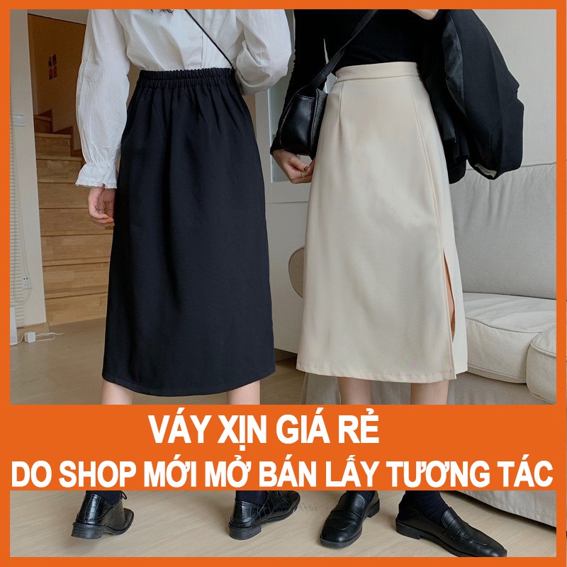 Chân Váy Chữ A Công Sở xẻ tà dáng Dài qua gối MADELA, Váy dài chữ A công sở sẻ tà đen trắng - CVAD03 | BigBuy360 - bigbuy360.vn