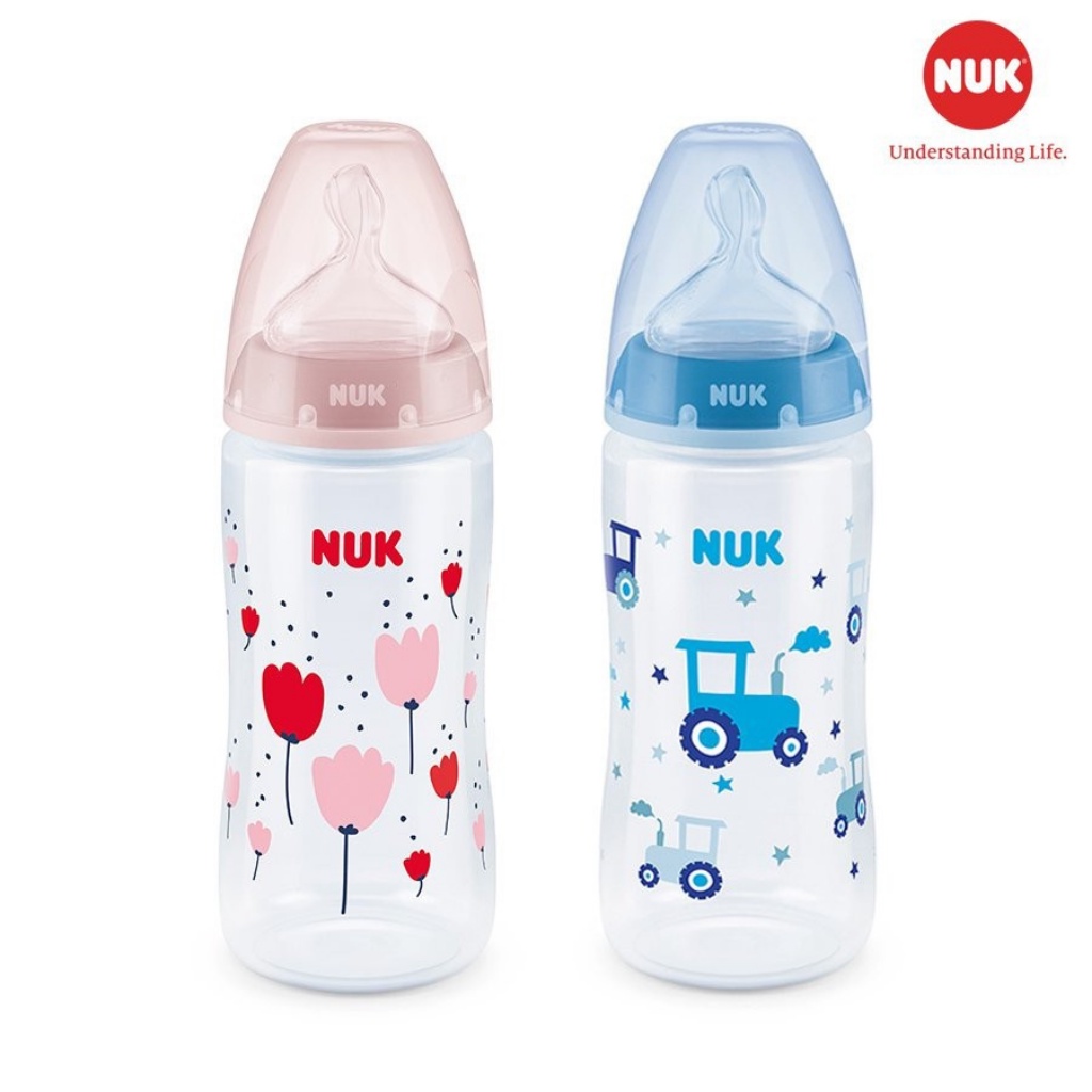 Bình Sữa Cảm Biến Nhiệt Cho Bé NUK Chất Liệu Nhựa PP Và Silicon Y Tế An Toàn 150ml-300ml NU36923