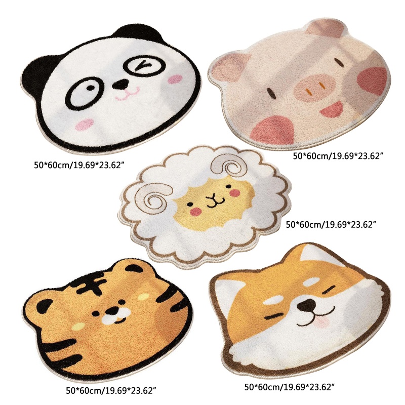 Thảm lót cửa chùi chân Chống Trượt Thấm Hút Tốt In Họa Tiết Động Vật Hoạt Hình Trang Trí Nhà Cửa