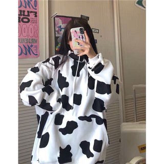 Áo hoodie bò sữa