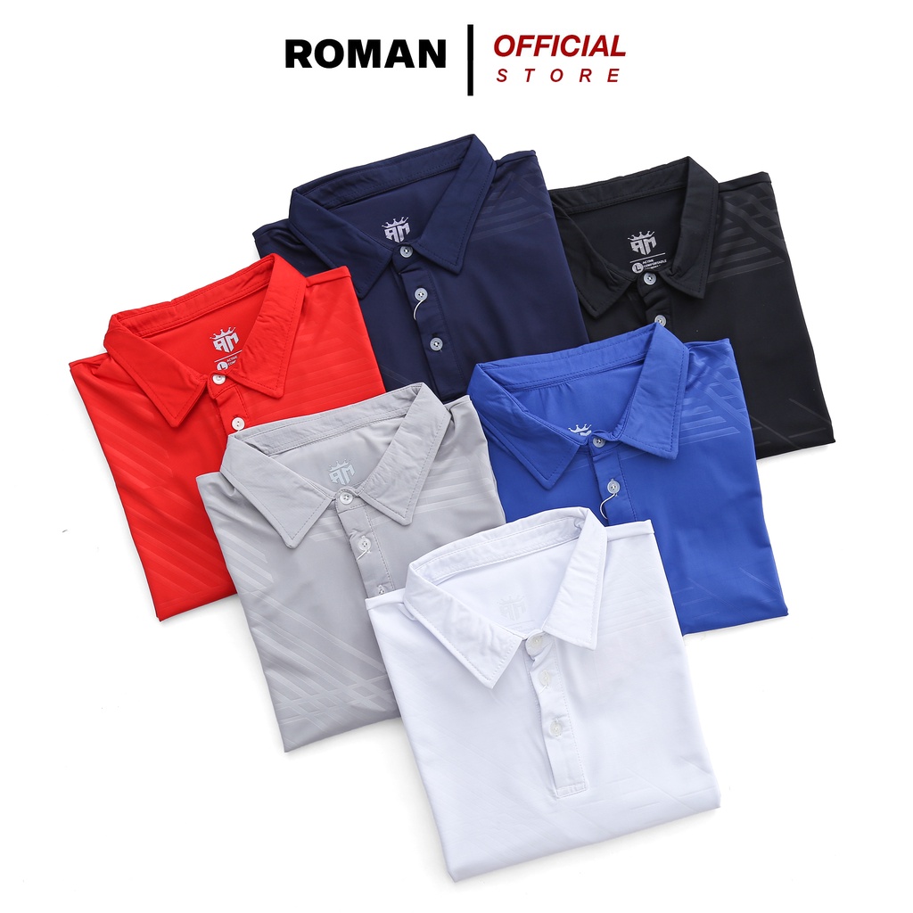 Áo polo thể thao nam cổ bẻ tay ngắn vải thun lạnh co giãn thoáng mát ROMAN PL01