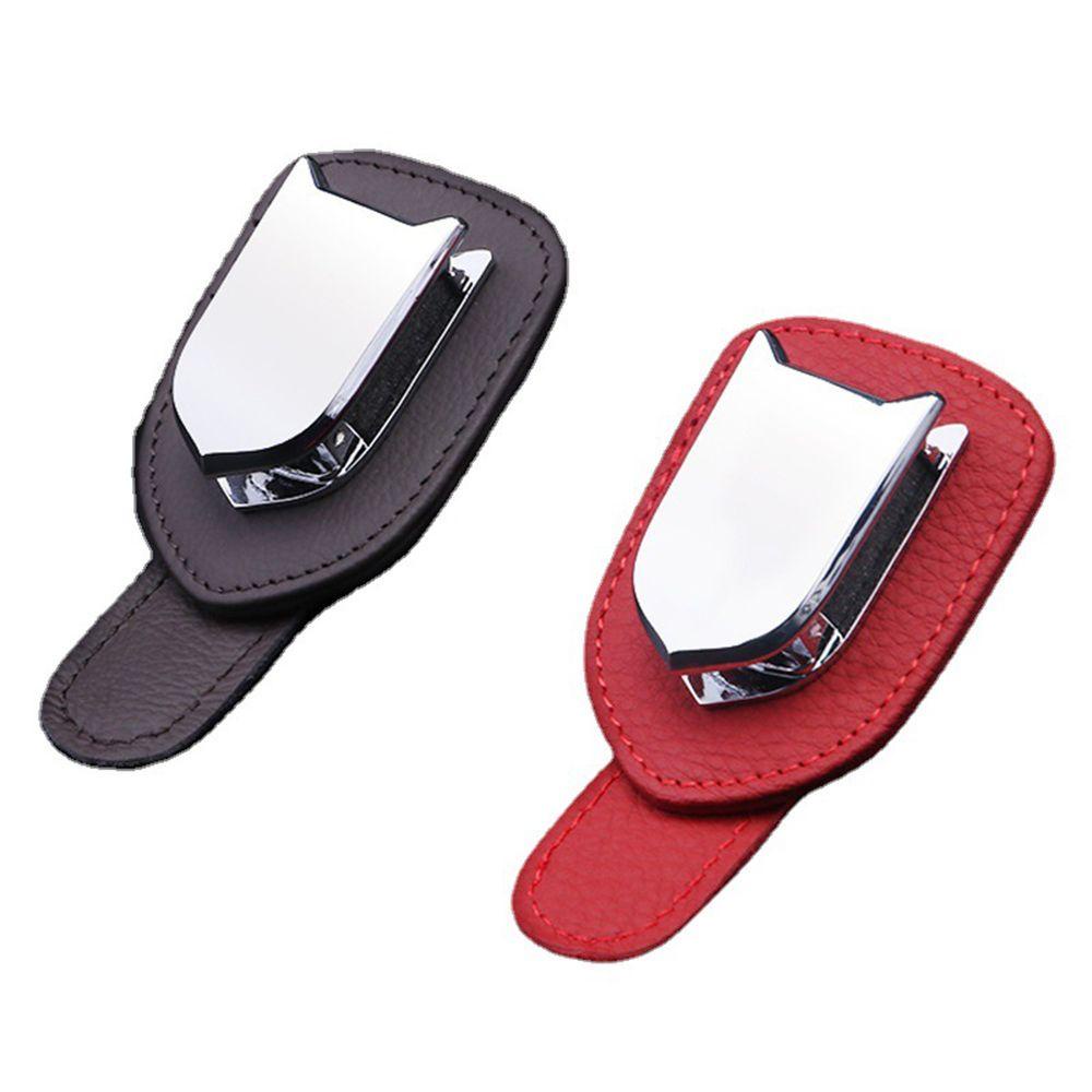 Kẹp Kính Bằng Da Thiết Kế Sáng Tạo Dành Cho Xe Hơi