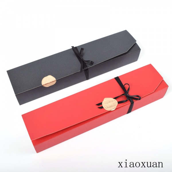 Hộp Quà Hình Chữ Nhật Có Ruy Băng Đen Xinh Xắn Kích Thước 23.5 * 4.5 * 3.5cm