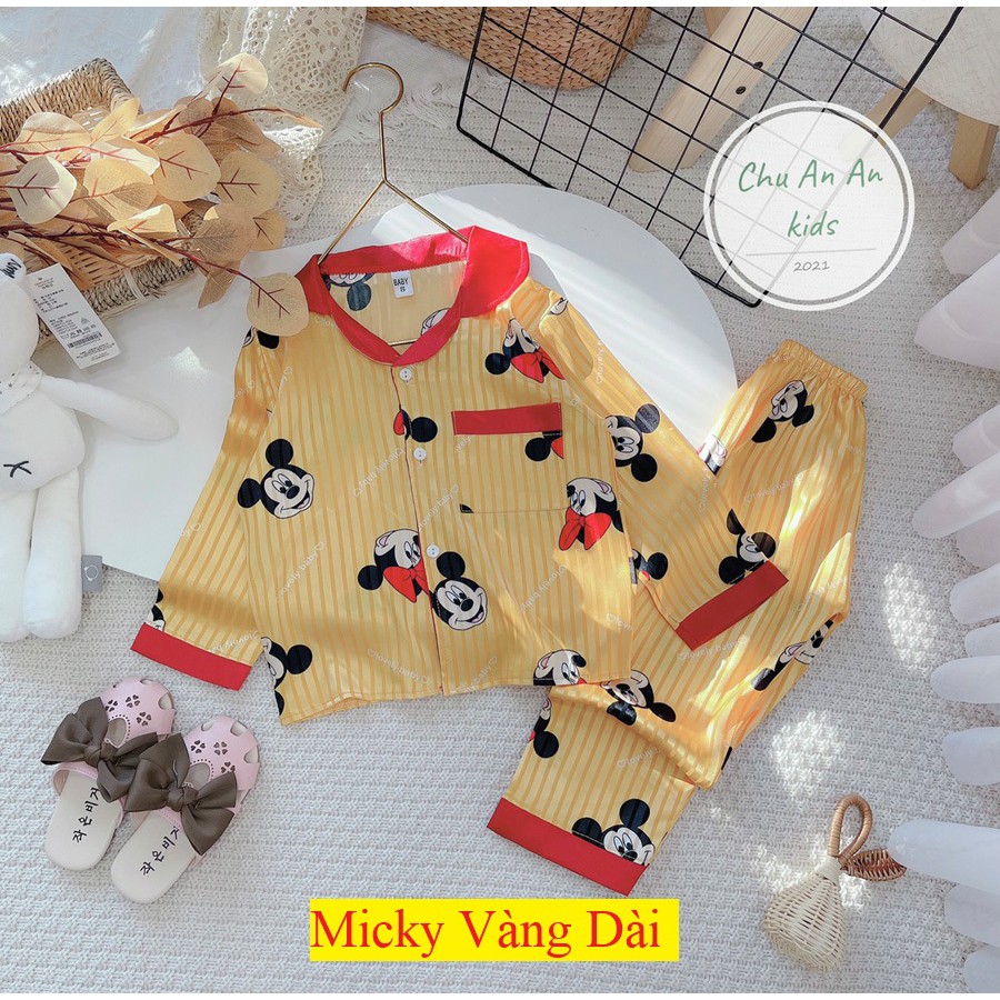 SIZE ĐẠI Bộ Mặc Nhà Pizama Lụa Cao Cấp Cho Bé Yêu - Họa Tiết Hót Trên Thị Trường
