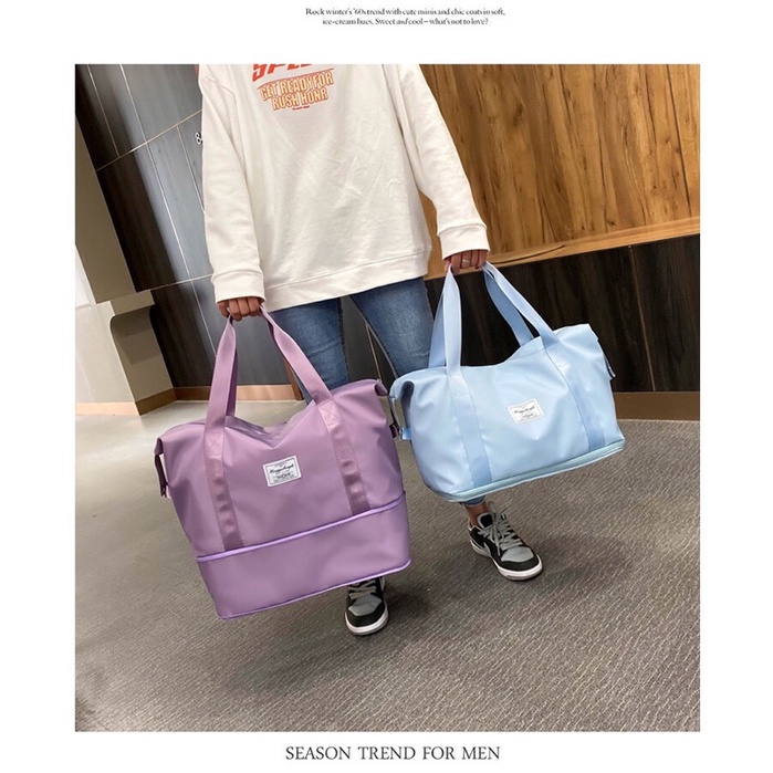 Túi Du Lịch 2 Tầng Đeo Vai Đựng Hành Lý Túi Thể Thao Đi Bơi Chống Thấm Nước Móc Được Vào Vali