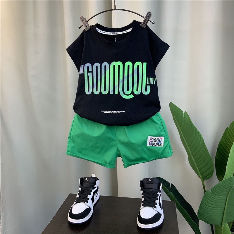 Set Đồ Mùa Hè Hai Món Gồm Áo Ba Lỗ Mỏng Phong Cách Hàn Quốc Cá Tính Cho Bé Trai 5 Tuổi