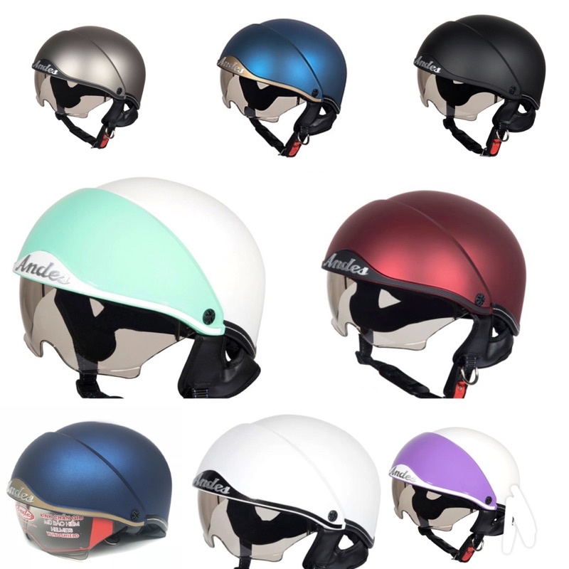 Mũ bảo hiểm Andes có kính âm 139 đi xe máy cho nam và nữ