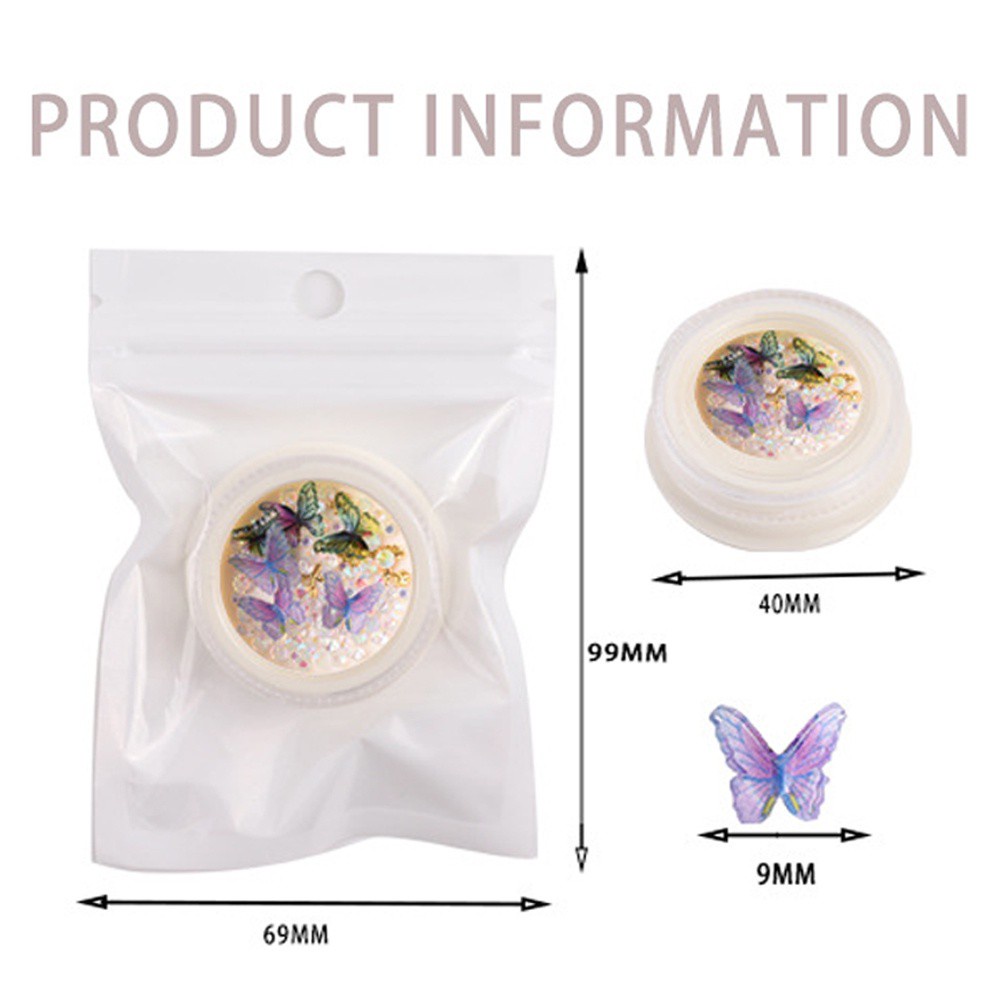 [Hàng mới về] Phụ kiện đính móng tay trang trí nghệ thuật 3D thiết kế bướm/ngọc trai đa dạng nhiều màu sắc