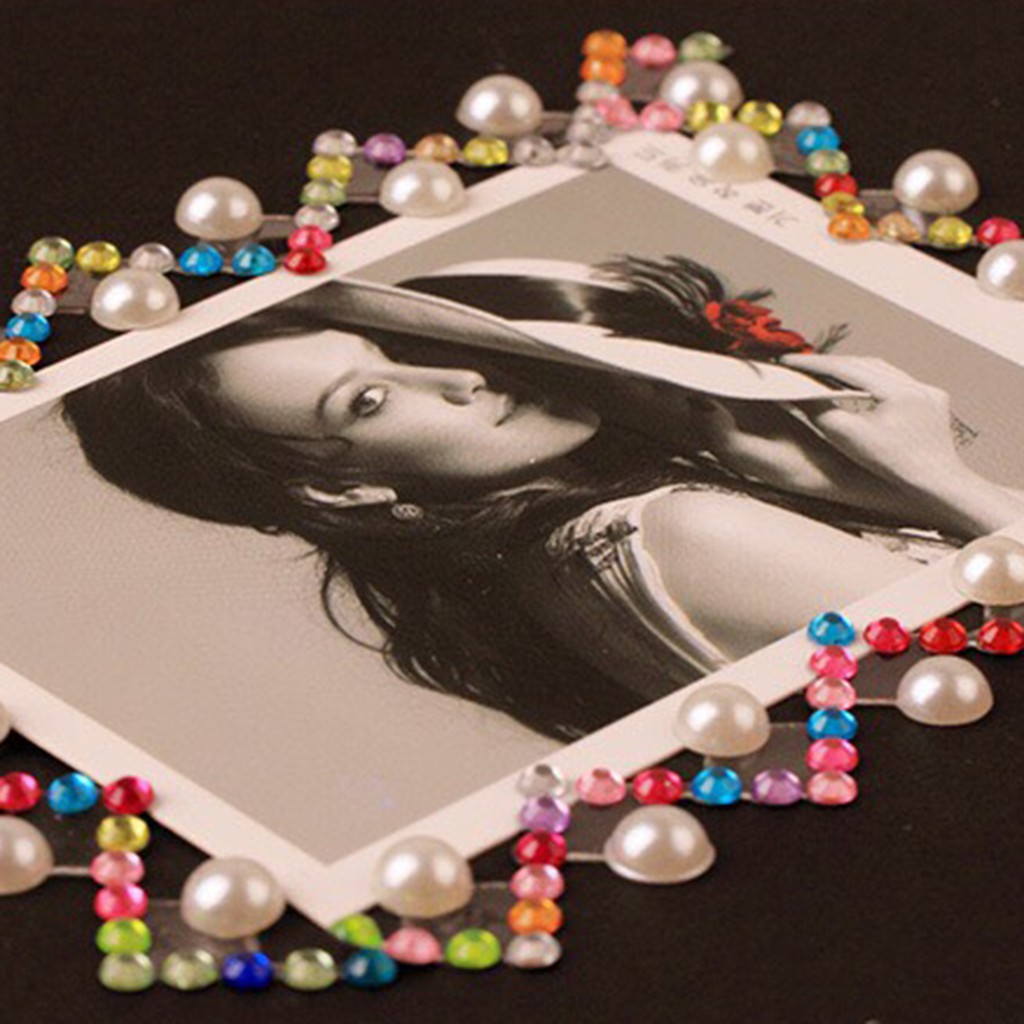 Bộ sticker đá ngũ sắc tạo viền lấp lánh trang trí sổ tay (SD03)