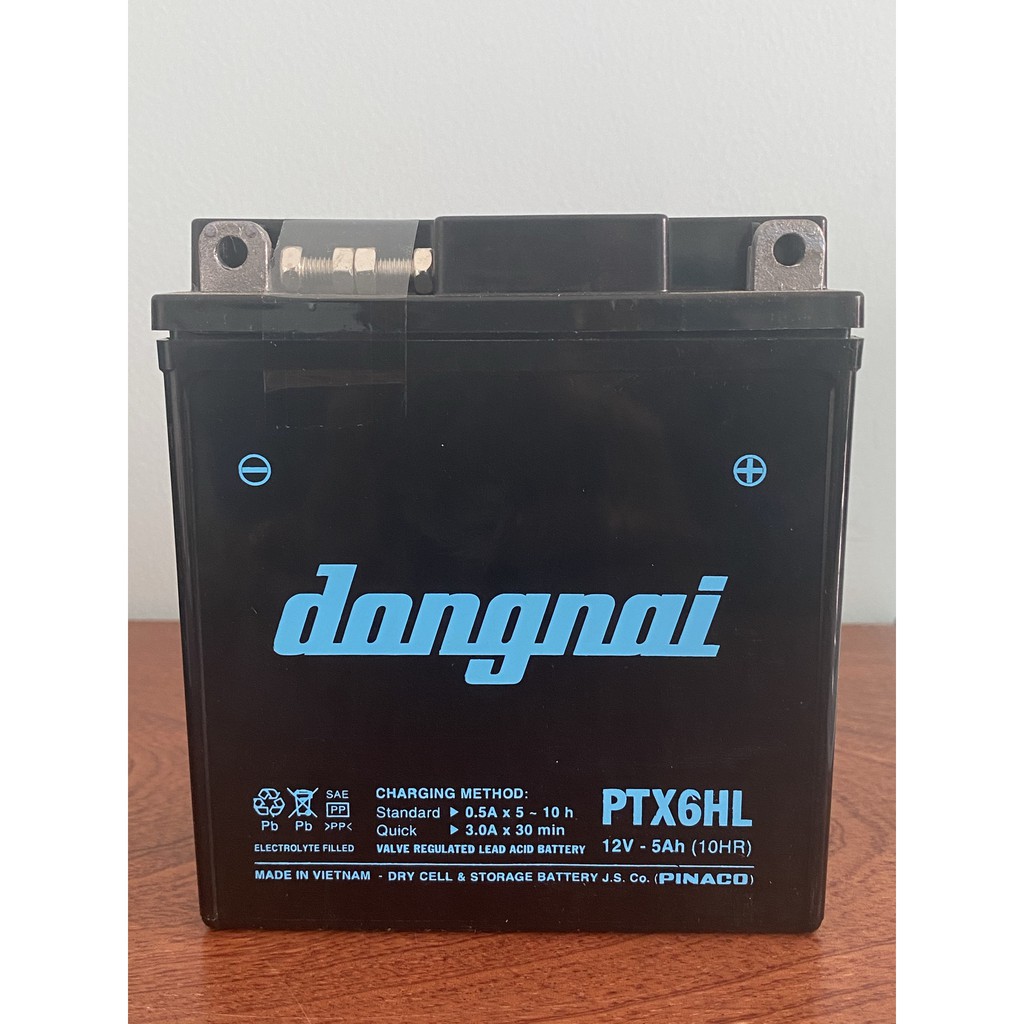 Bình ắc quy 12V Đồng Nai PTX6HL, 12V - 5Ah