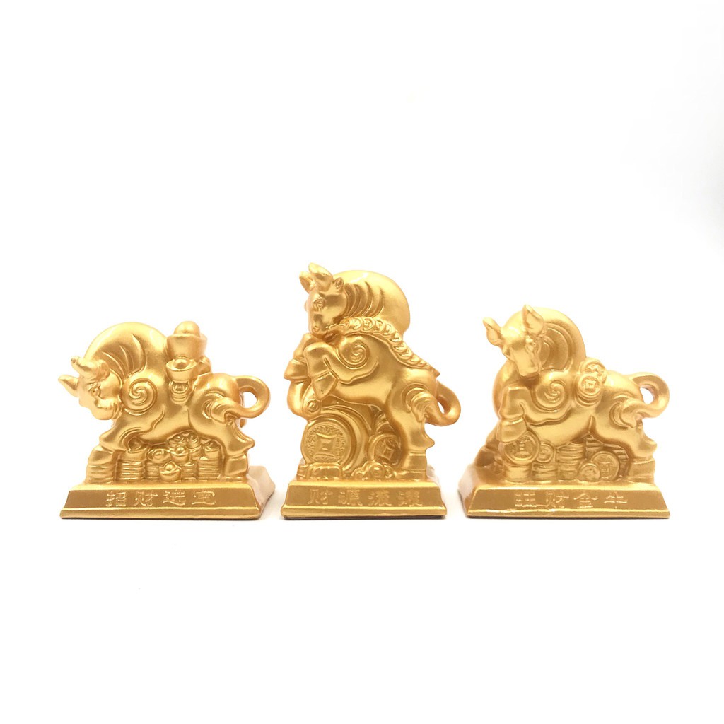 Tượng Trâu vàng phong thủy nhỏ xinh