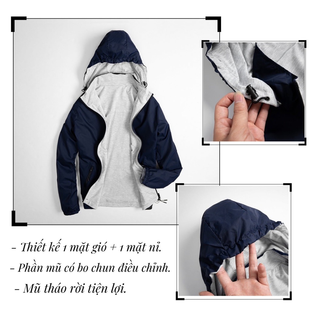 ( SP Kèm Video ) Áo Gió 2 Lớp, Lót Nỉ Thấm Hút Mồ Hôi, Thiết Kế Nhẹ Nhàng, Phù Hợp Nam Nữ.