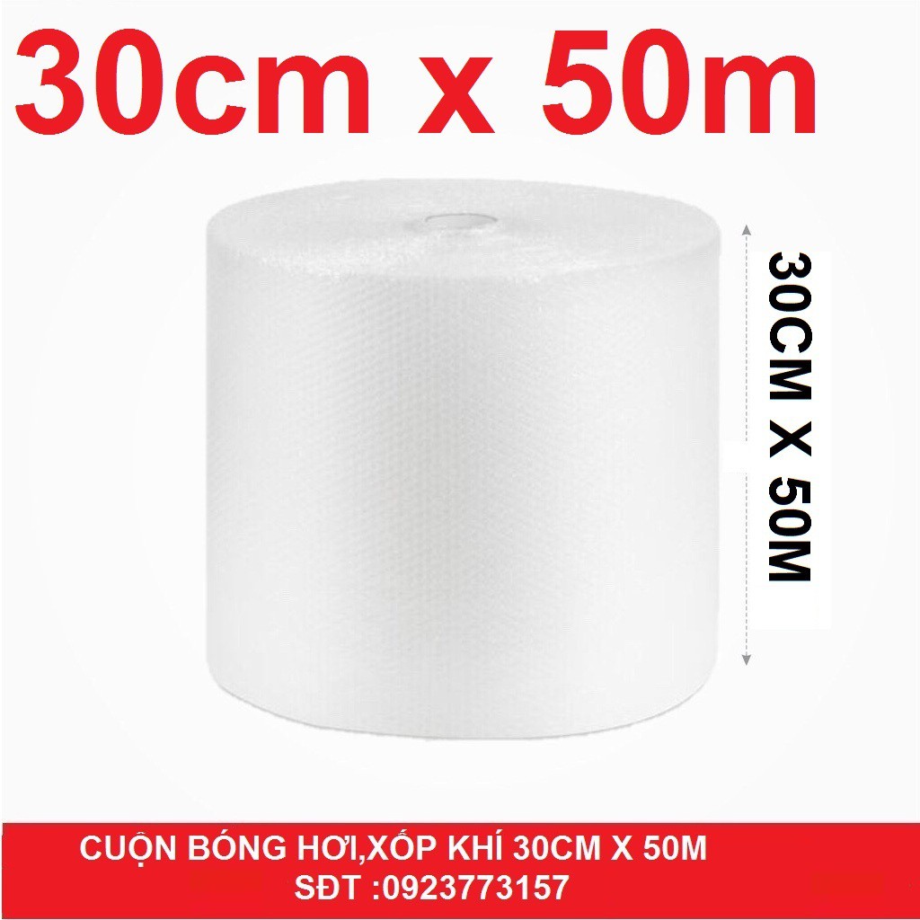 khổ 30CM x 50M nguyên cuộn Màng xốp hơi,xốp nổ,bong bóng khí gói hàng tiện dụng