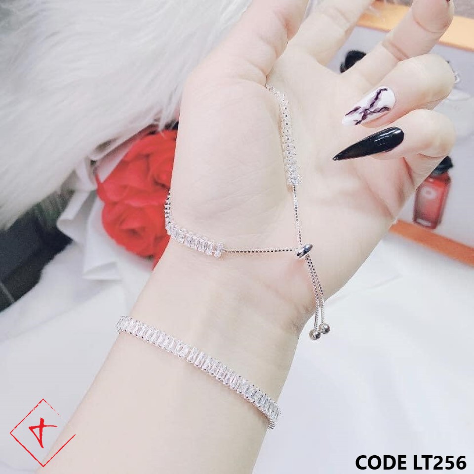 Lắc tay bạc dây rút đính full đá TIMS LT256