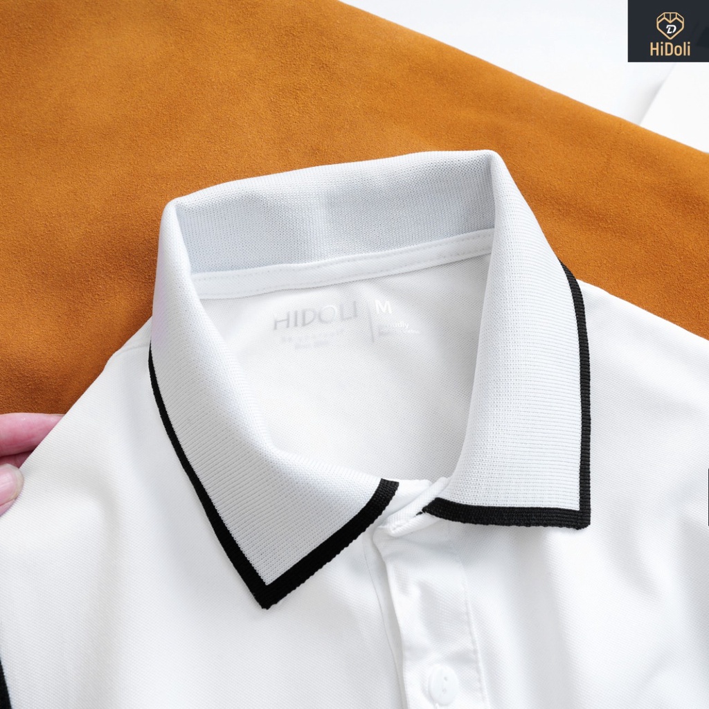 Áo thun nam vai phối màu trẻ trung, áo polo nam chất vải cá sấu co giãn 4 chiều - ahstore