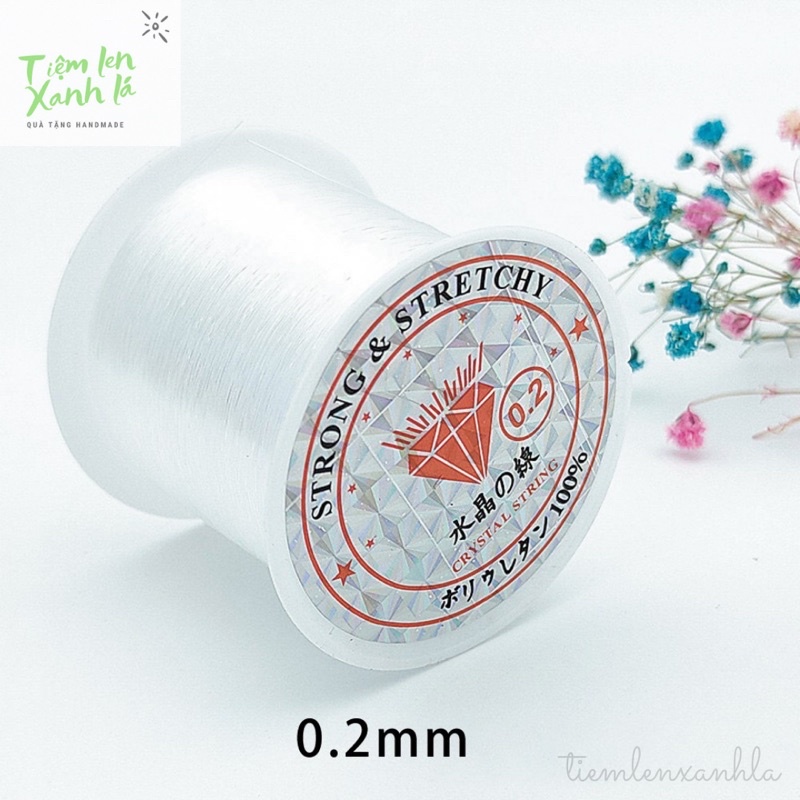 Dây cước 0.2-0.4mm trong suốt không co giãn để xỏ hạt, khâu túi ví