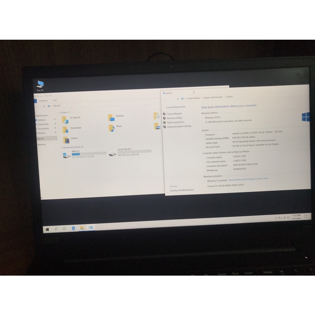 Máy tính xách tay laptop lenovo Thinkpad E580 i5 gen8 ssd128nvme hdd500 ram8 | BigBuy360 - bigbuy360.vn