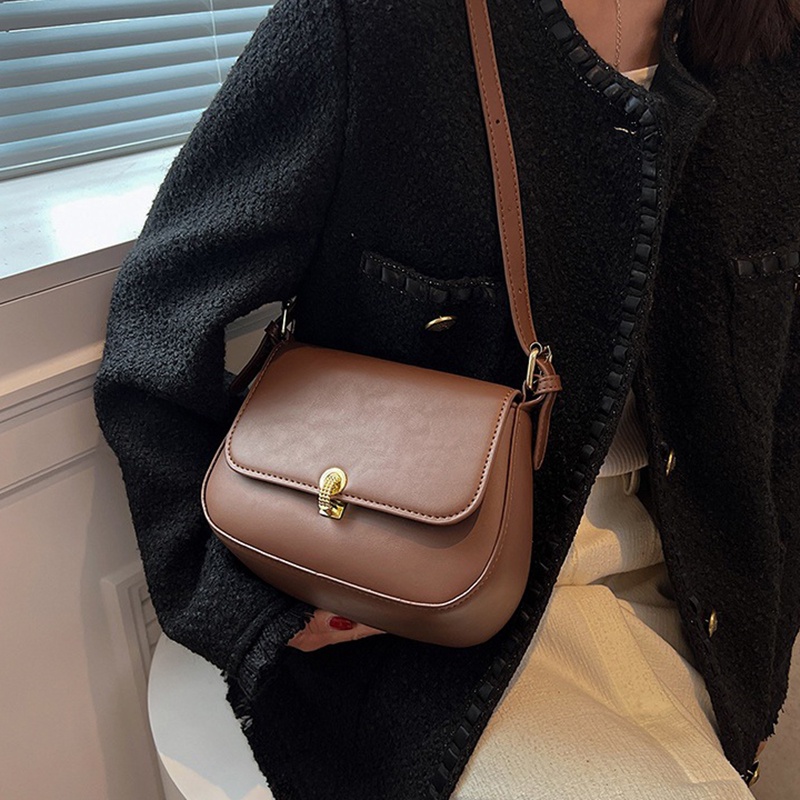 Túi đeo chéo IELGY hình vuông nhỏ dễ phối đồ phong cách retro thời trang cho nữ