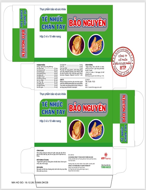 Tê nhức chân tay bảo nguyên