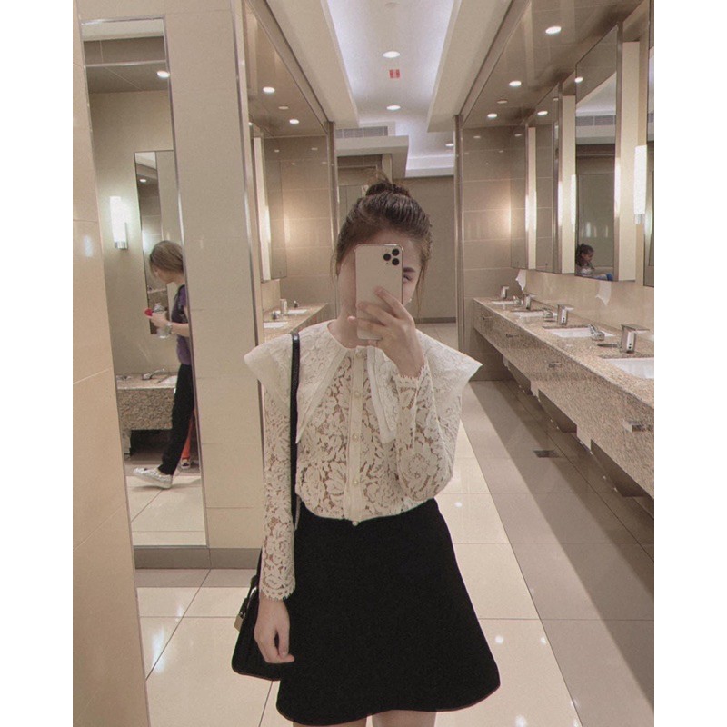 ÁO SƠ MI NỮ REN TRẮNG CỔ THUỶ THỦ