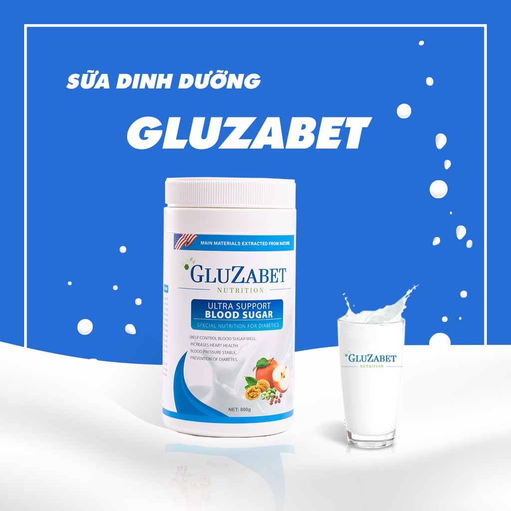 Sữa hạt dinh dưỡng cho người tiểu đường Gluzabet - 1 thùng Gluzabet 15 hộp (800g)