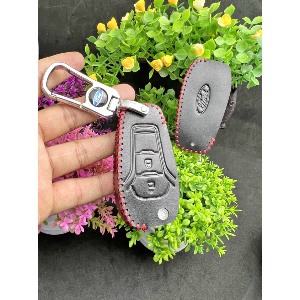 Bao da chìa khóa xe For Ranger 3.2 Wildtrak 2 nút gấp,
