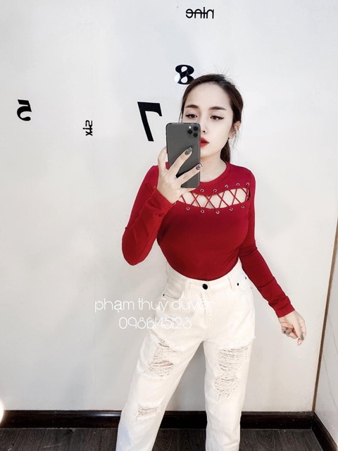 Áo croptop đan ngực ( ảnh thật ) (ngang)