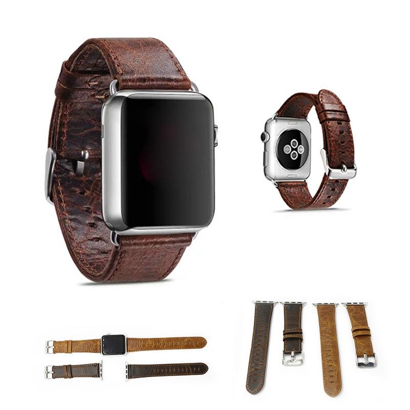 Apple Watch Band Crazy Horse Leather for Apple Watch Band SE 6 5 4 3 2 1 Series IWatch 38mm 40mm 42mm 44mm Bands