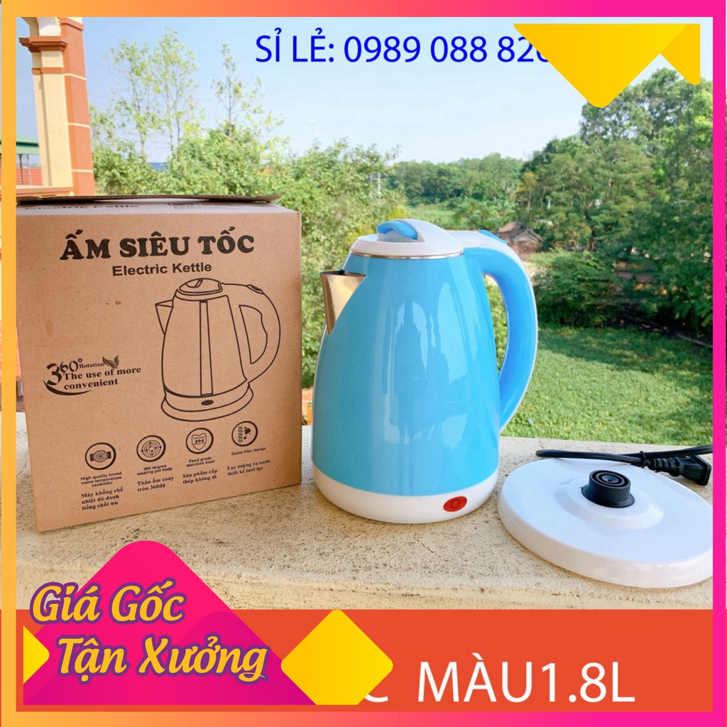 Ấm đun nước siêu tốc màu 2 lớp ELECTRIC 1.8L