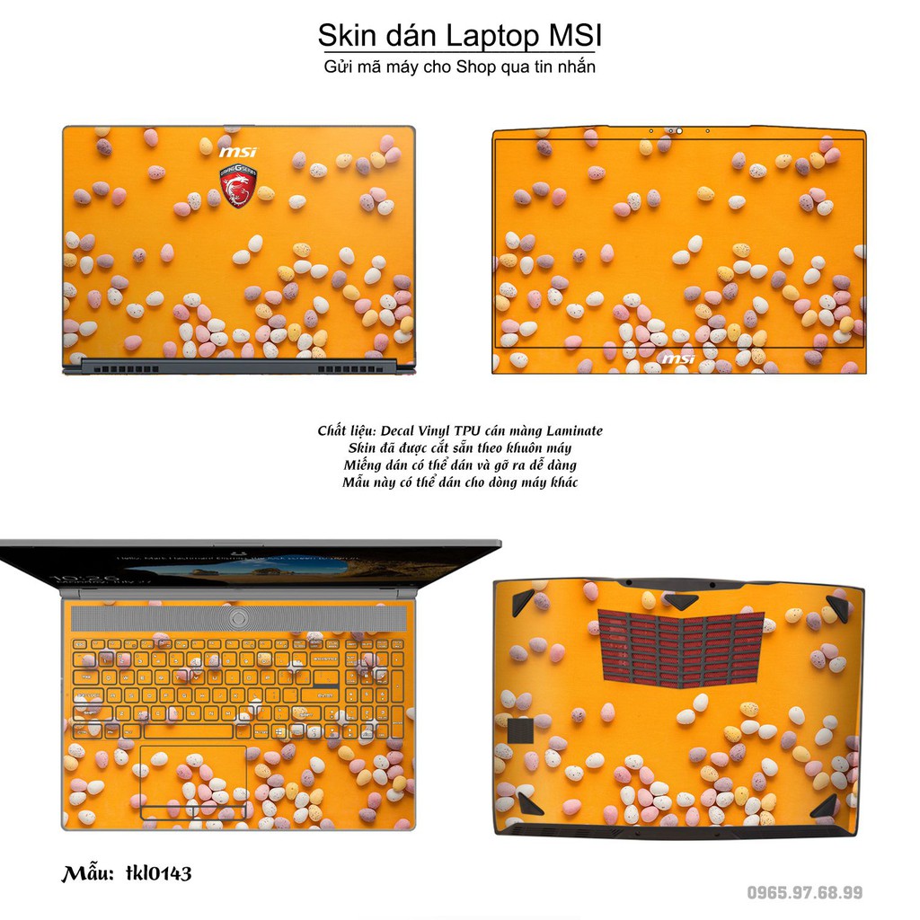 Skin dán Laptop MSI in hình thiết kế nhiều mẫu 4 (inbox mã máy cho Shop)