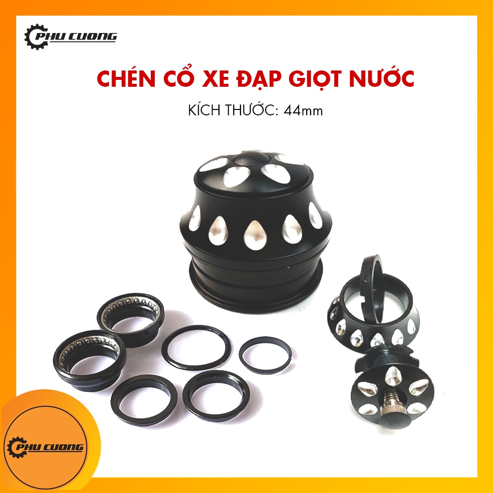 Chén cổ xe đạp size 44mm dùng cho xe leo núi - họa tiết giọt nước