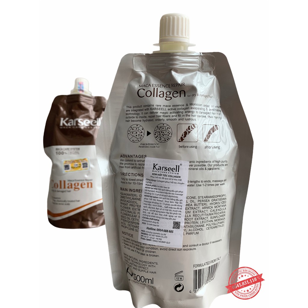 [Karseell chính hãng] Kem ủ tóc Karseell Collagen Maca siêu mượt phục hồi tóc 500ml (túi) CT27 | BigBuy360 - bigbuy360.vn