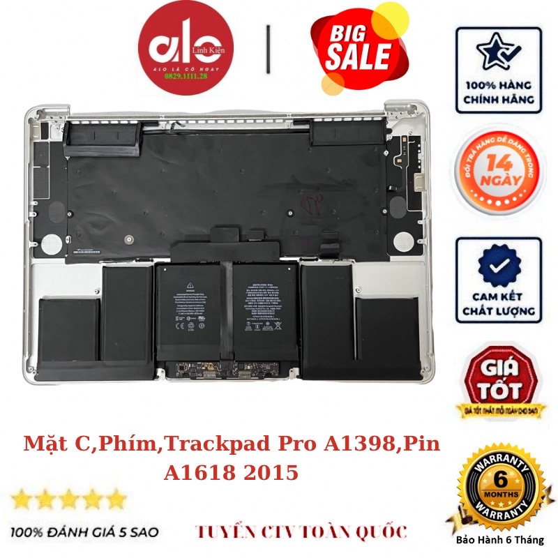 Mâm C Laptop Táo Pro A1398 Pin A1618 2015