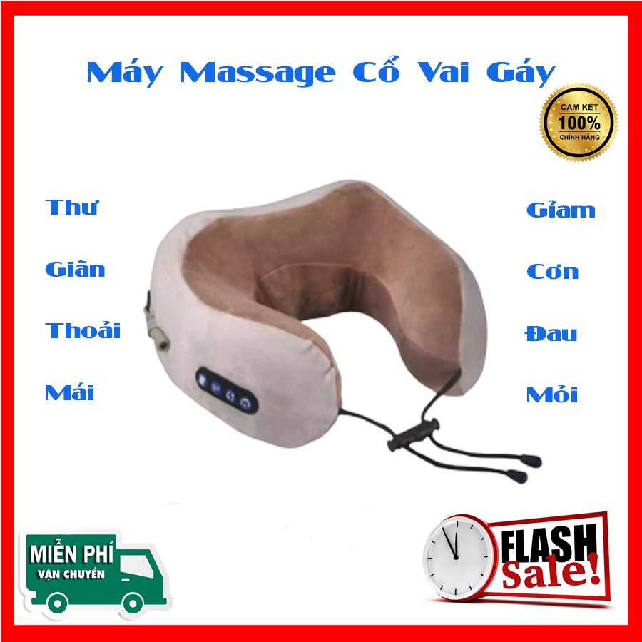 Gối Massage Cổ Vai Gáy đa năng - Gối Massage chữ U xoa bóp thông minh, giãn cơ, giảm đau mỏi vai gáy, tốt cho sức khỏe