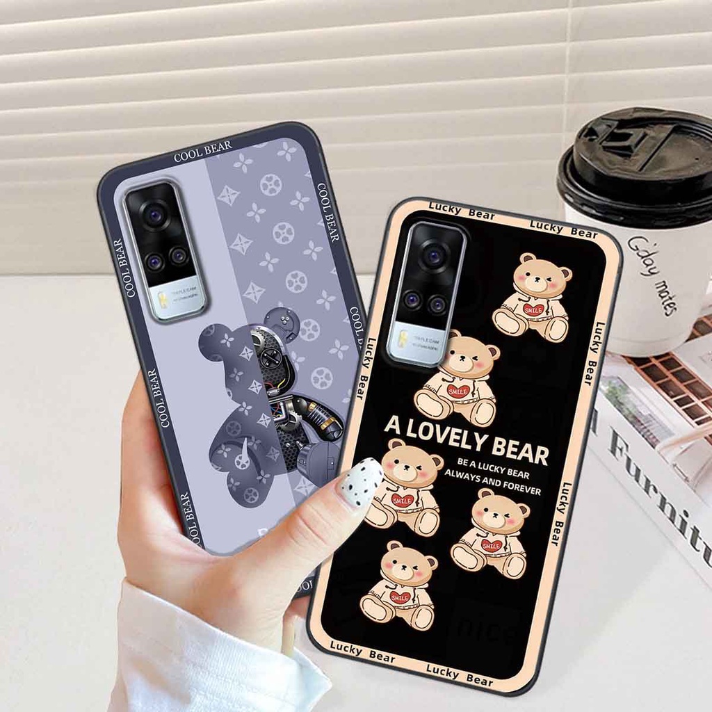 Ốp Vivo Y51 2020 bear brick, gấu đáng yêu, dễ thương