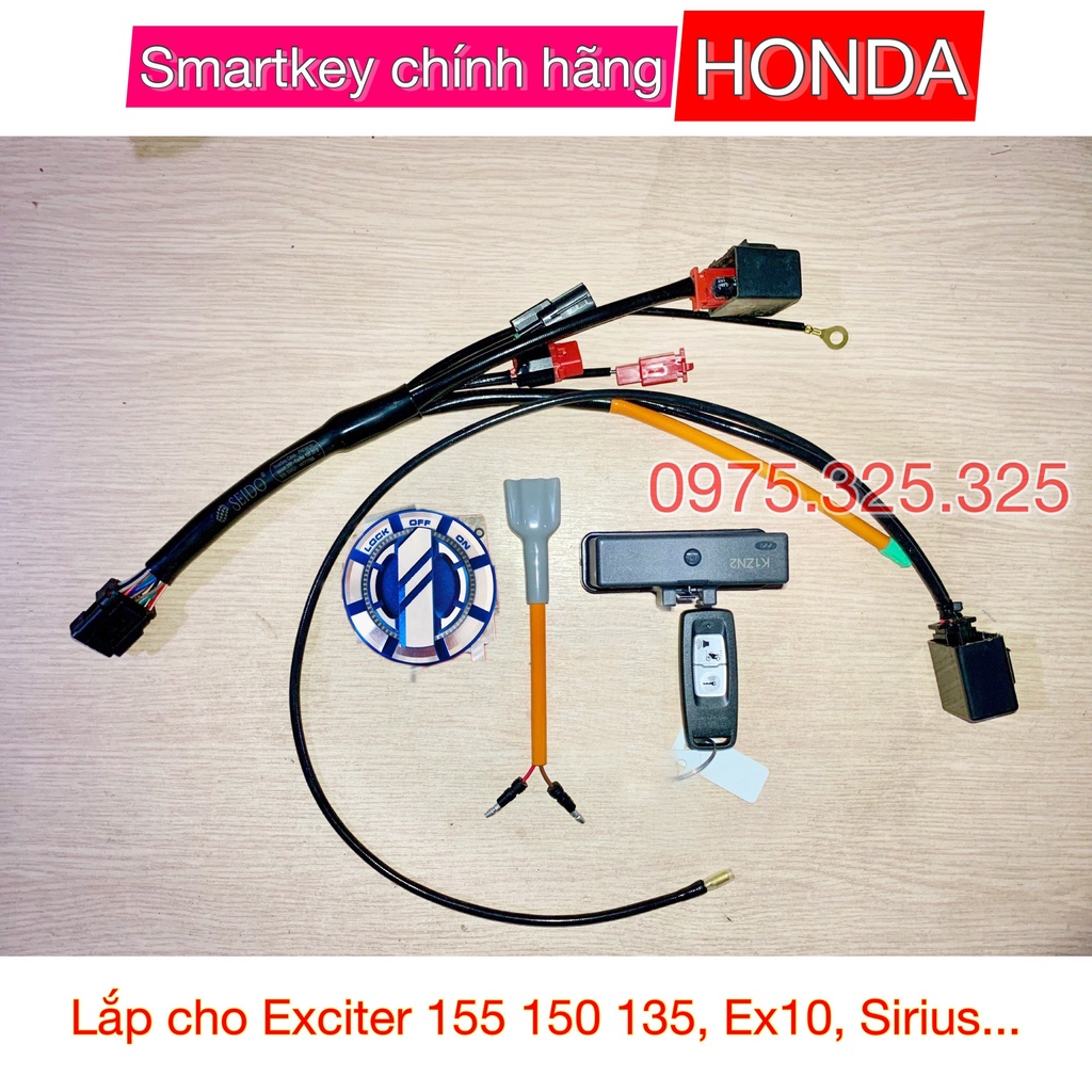 Smartkey Honda lắp Exciter 150 sh ý 155 135 Ex10 Sirius, smk 2022, khóa thông minh Ex135 ex150 ex155 Fi y15