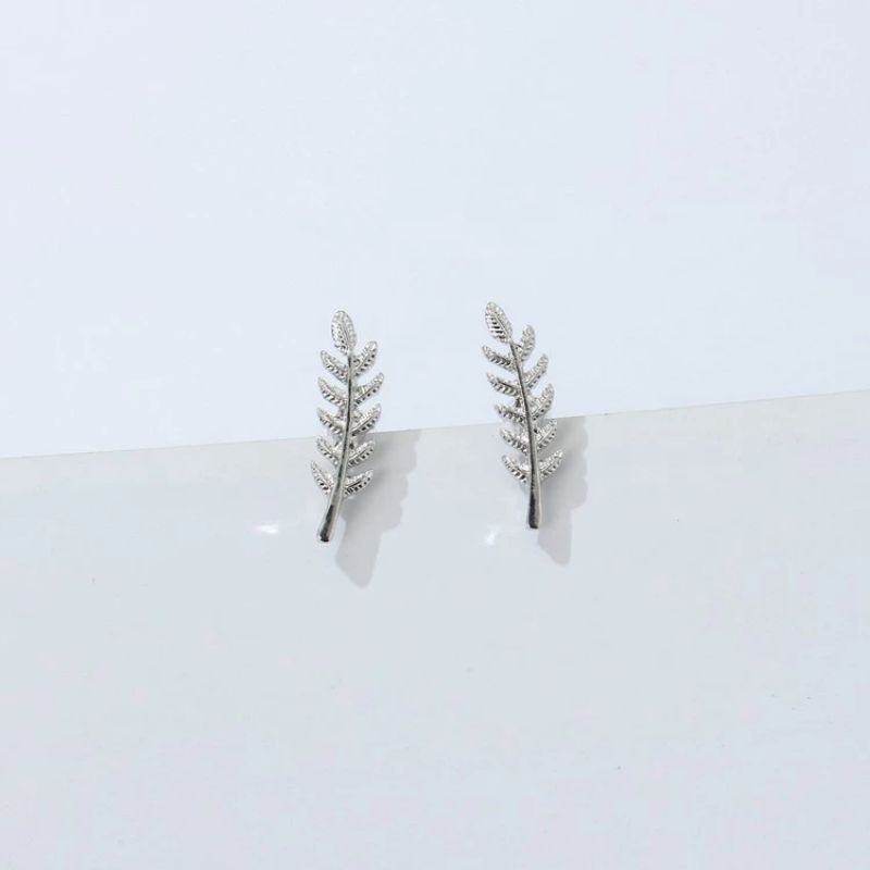 Bông Tai Hình Cành Lá Nhỏ Nhắn Xinh Xắn Dễ Thương, Kích Thước 2.1 X 0.6 cm