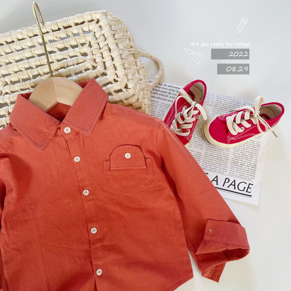 Áo Sơ Mi Dài Tay Cho Bé Trai chất Thô Đũi Cao Cấp Cho Bé Từ 10-27kg - LILA KIDS